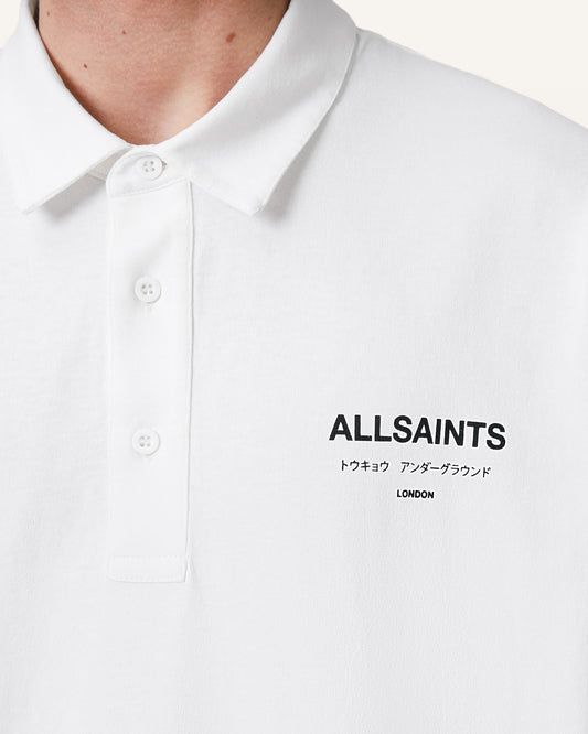 ASHEN WHITE Color Underground SS Polo from AllSaints