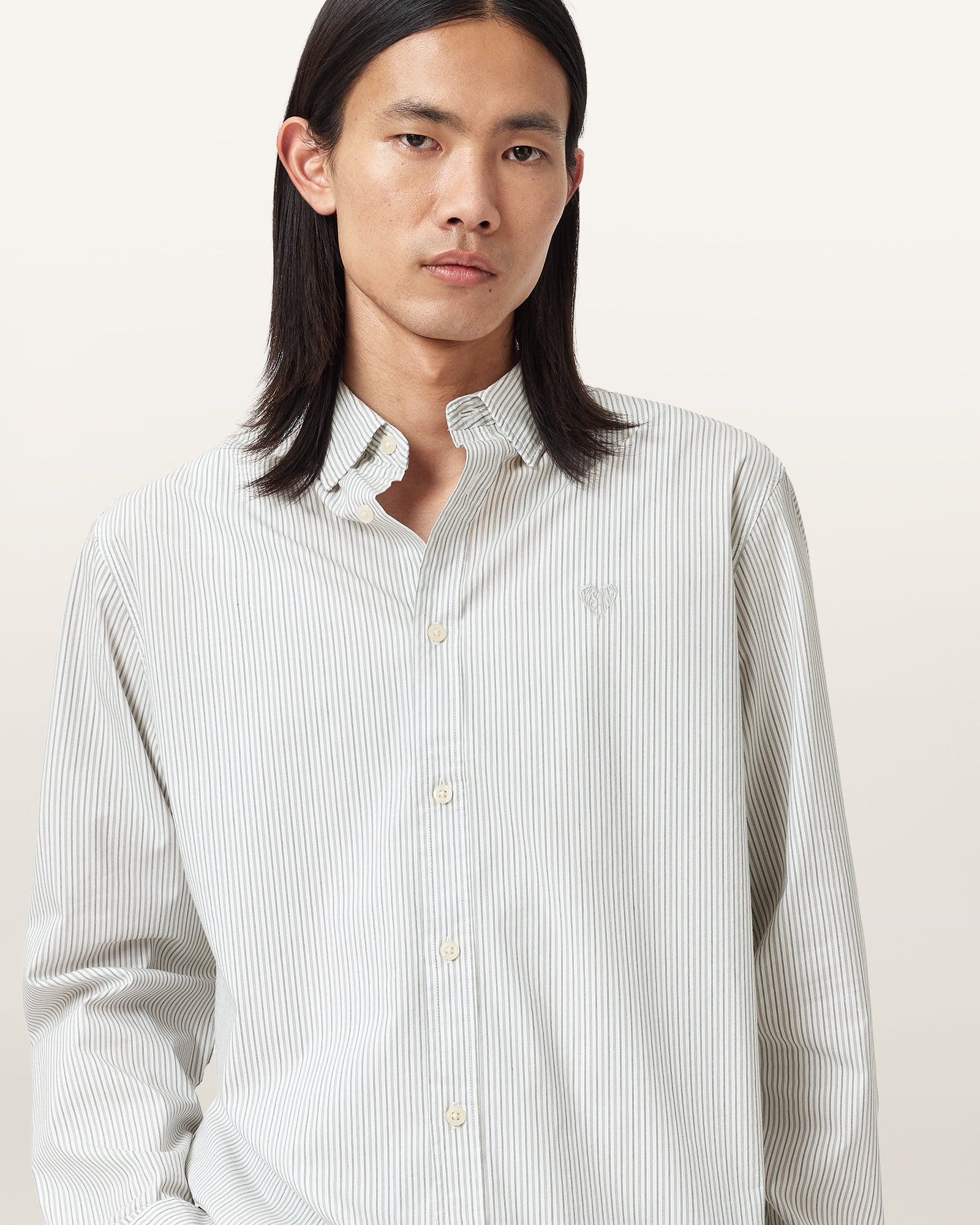 JETSTREAM WHITE Color Nolan LS Shirt from AllSaints