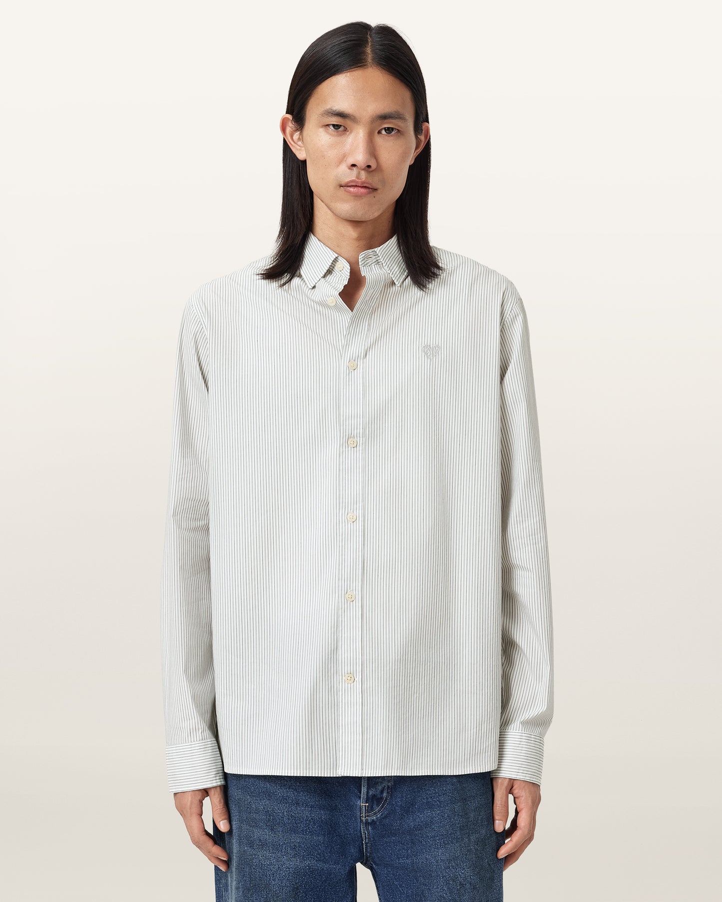 JETSTREAM WHITE Color Nolan LS Shirt from AllSaints