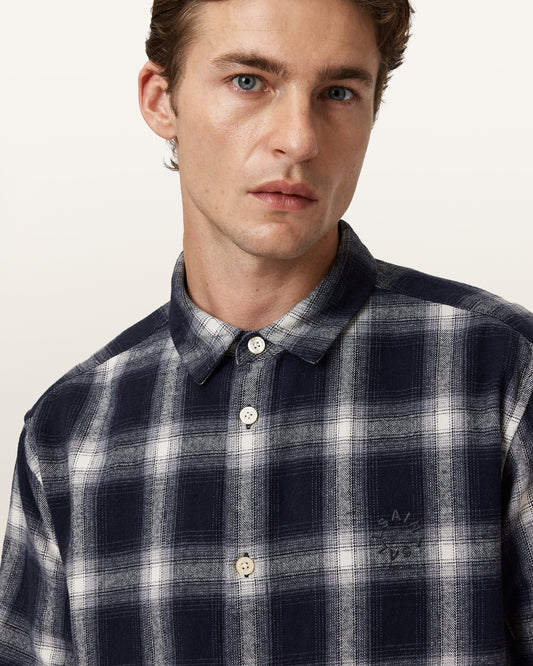 AZZURRA BLUE Color Haven Check LS Shirt from AllSaints