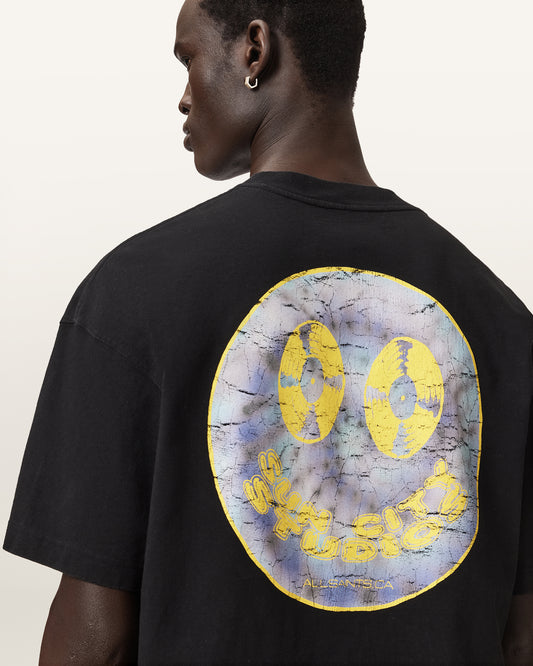 Washed Black Color Spinner SS Crew Tee from AllSaints