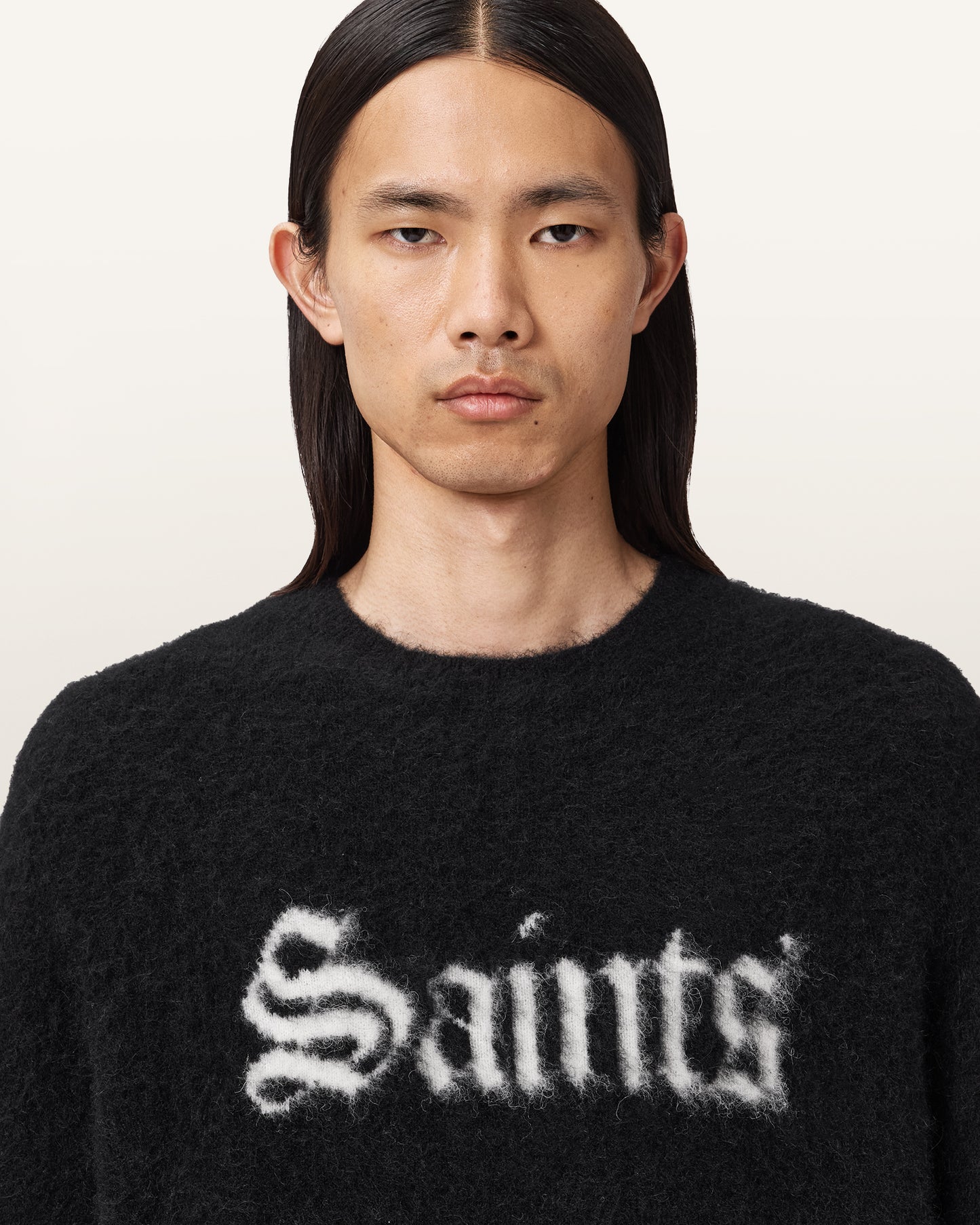 BLACK/CHALK WHITE Color Saints Crew Knitwear from AllSaints