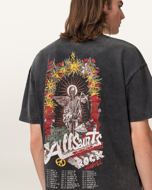 Washed Black Color Roque SS Crew Tee from AllSaints