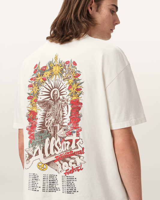 Chalk White Color Roque SS Crew Tee from AllSaints