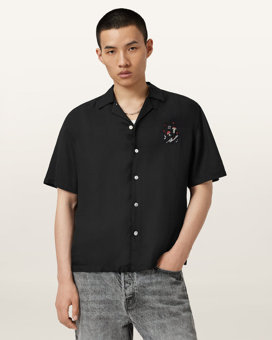 Jet Black Color Fungi SS Shirt from AllSaints