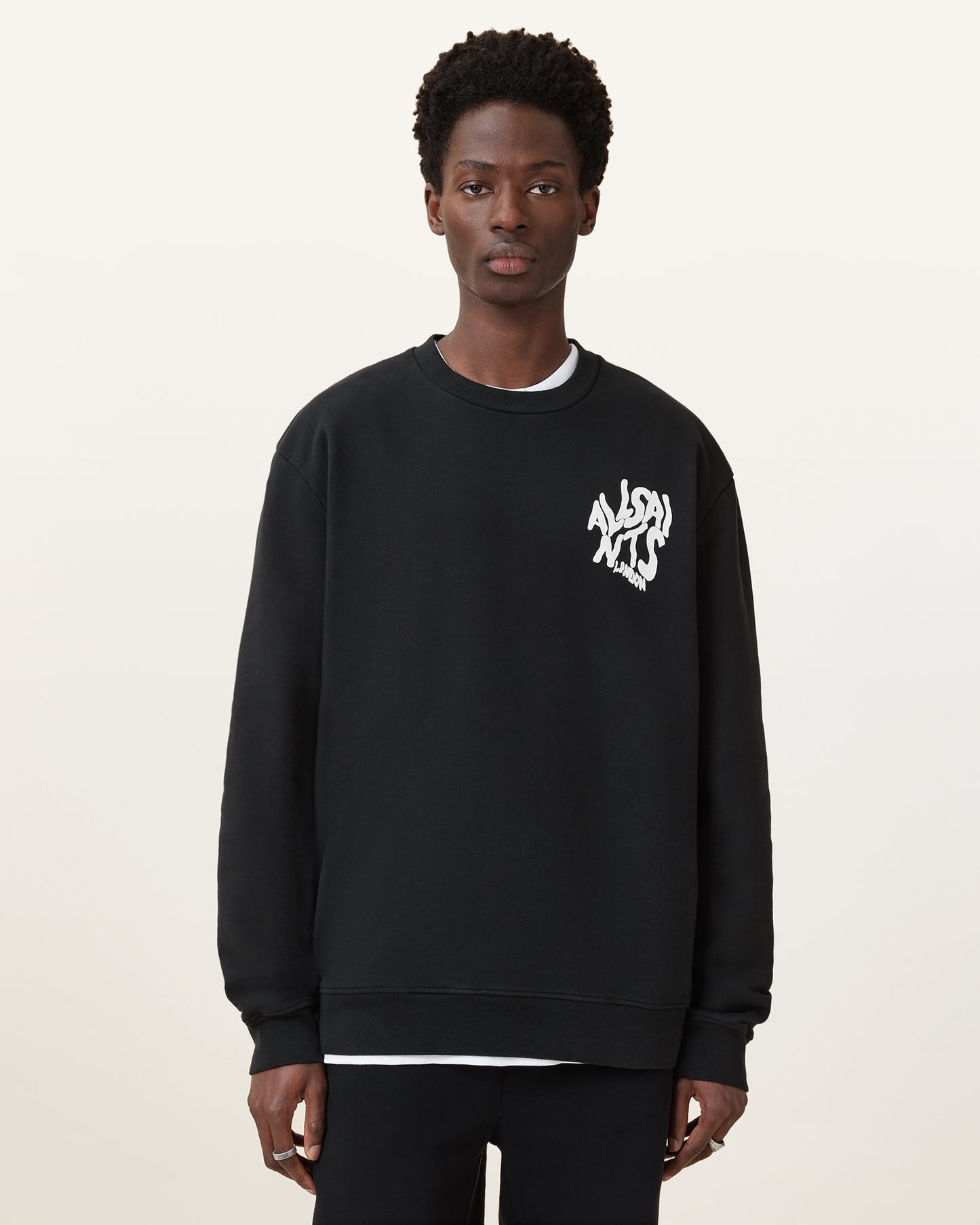 Jet Black Color Orlando Crew from AllSaints