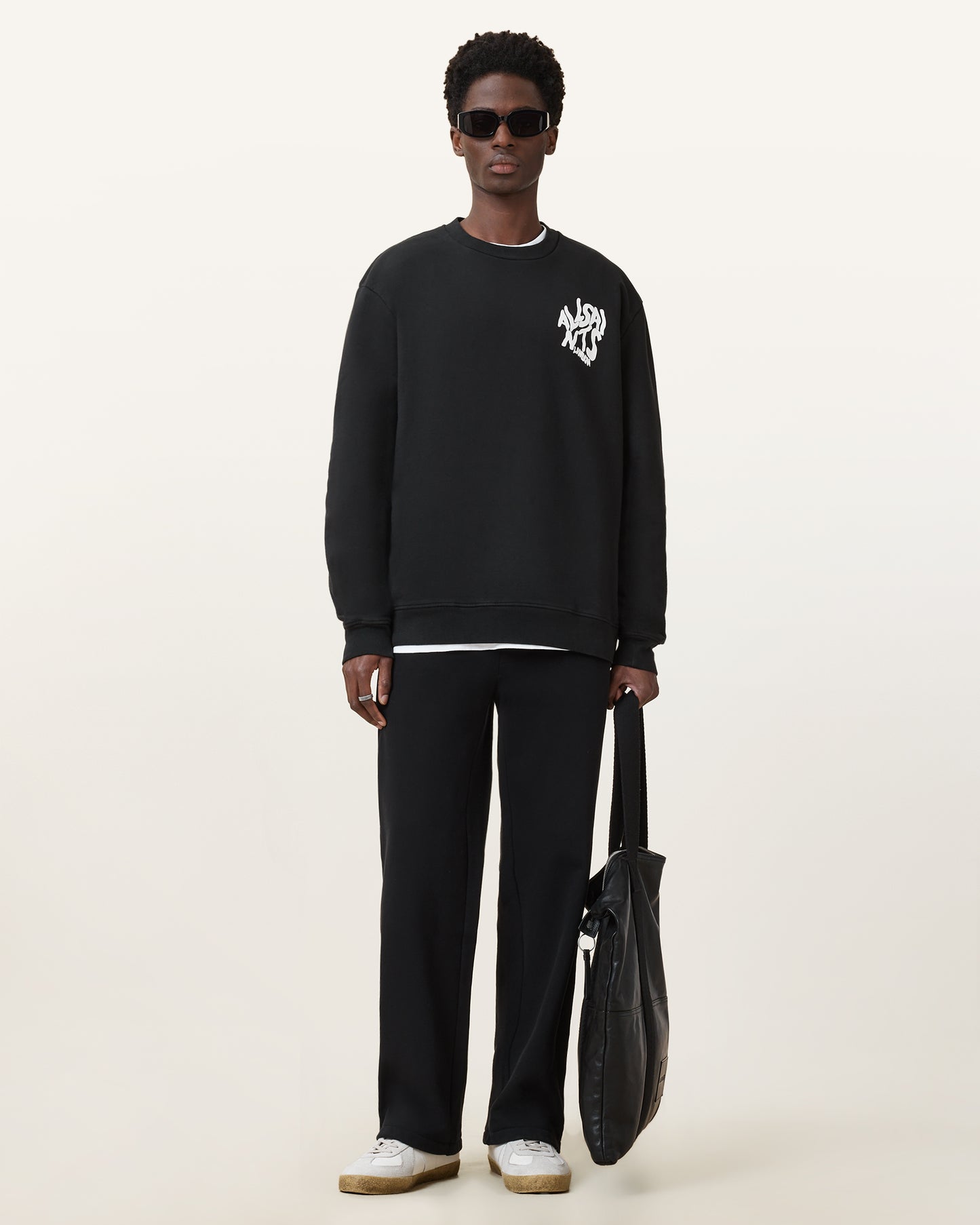 Jet Black Color Orlando Crew from AllSaints