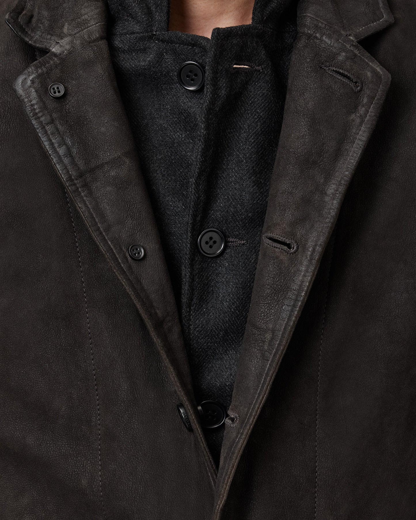 Survey Waxed Suede Double Layer Blazer