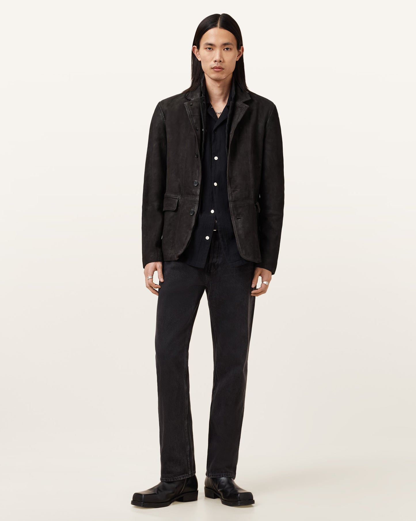 Survey Waxed Suede Double Layer Blazer