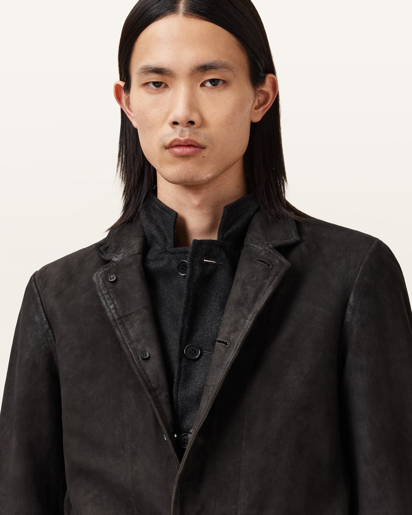 Survey Waxed Suede Double Layer Blazer