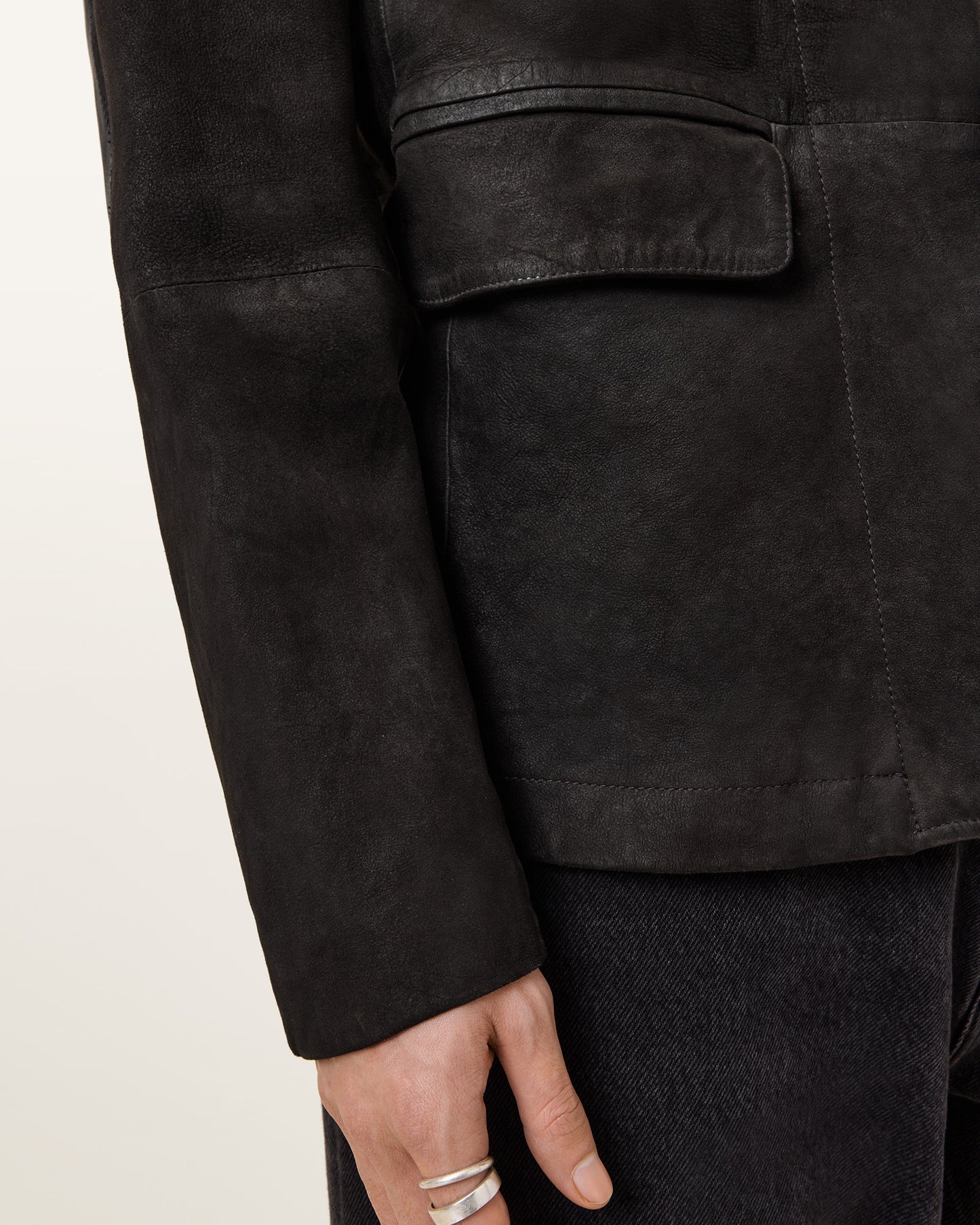 Survey Waxed Suede Double Layer Blazer