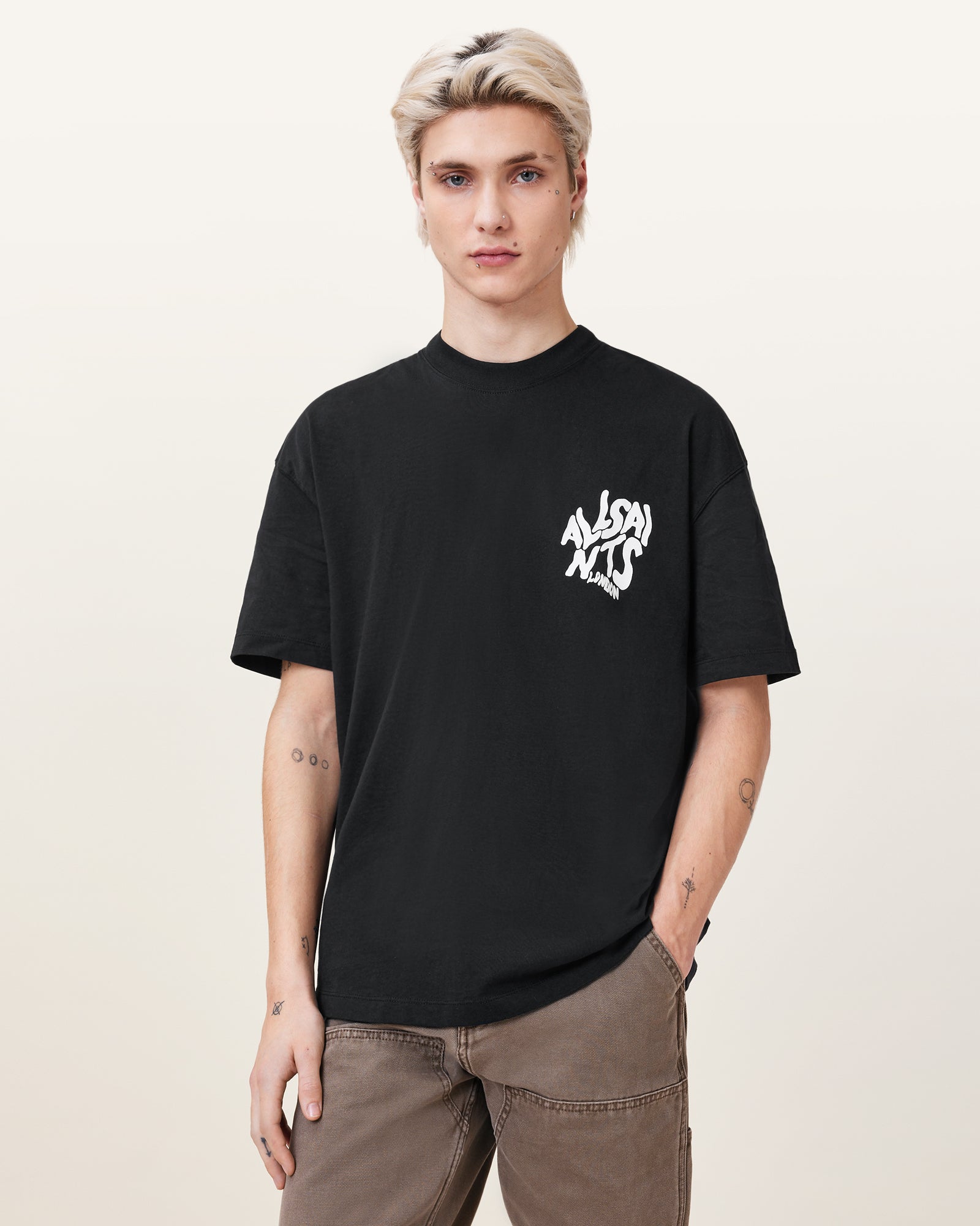 Jet Black Color Orlando SS Crew from AllSaints