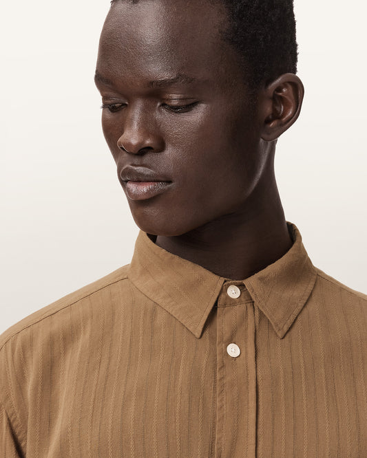 BORG BROWN Color Carlyle LS Shirt from AllSaints
