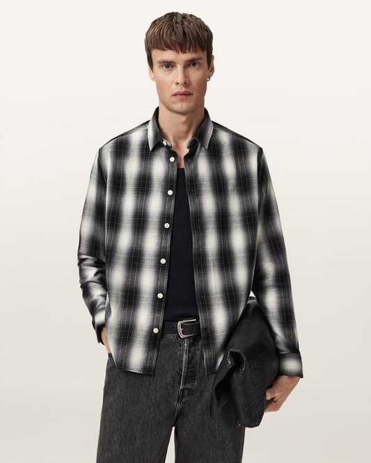 Black/White Color Holborn LS Shirt from AllSaints