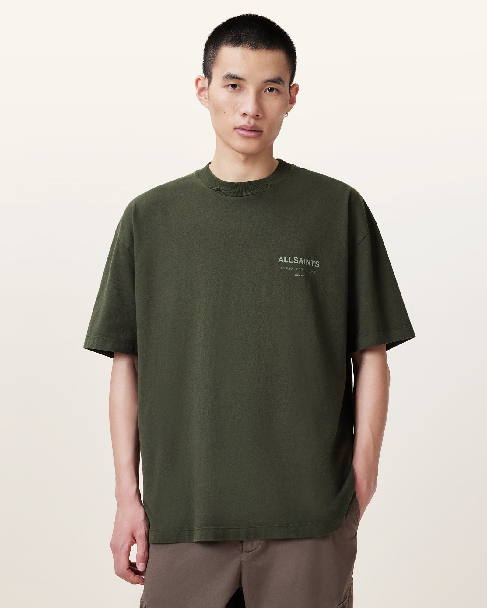 KOMBU GREEN Color Underground SS Crew from AllSaints