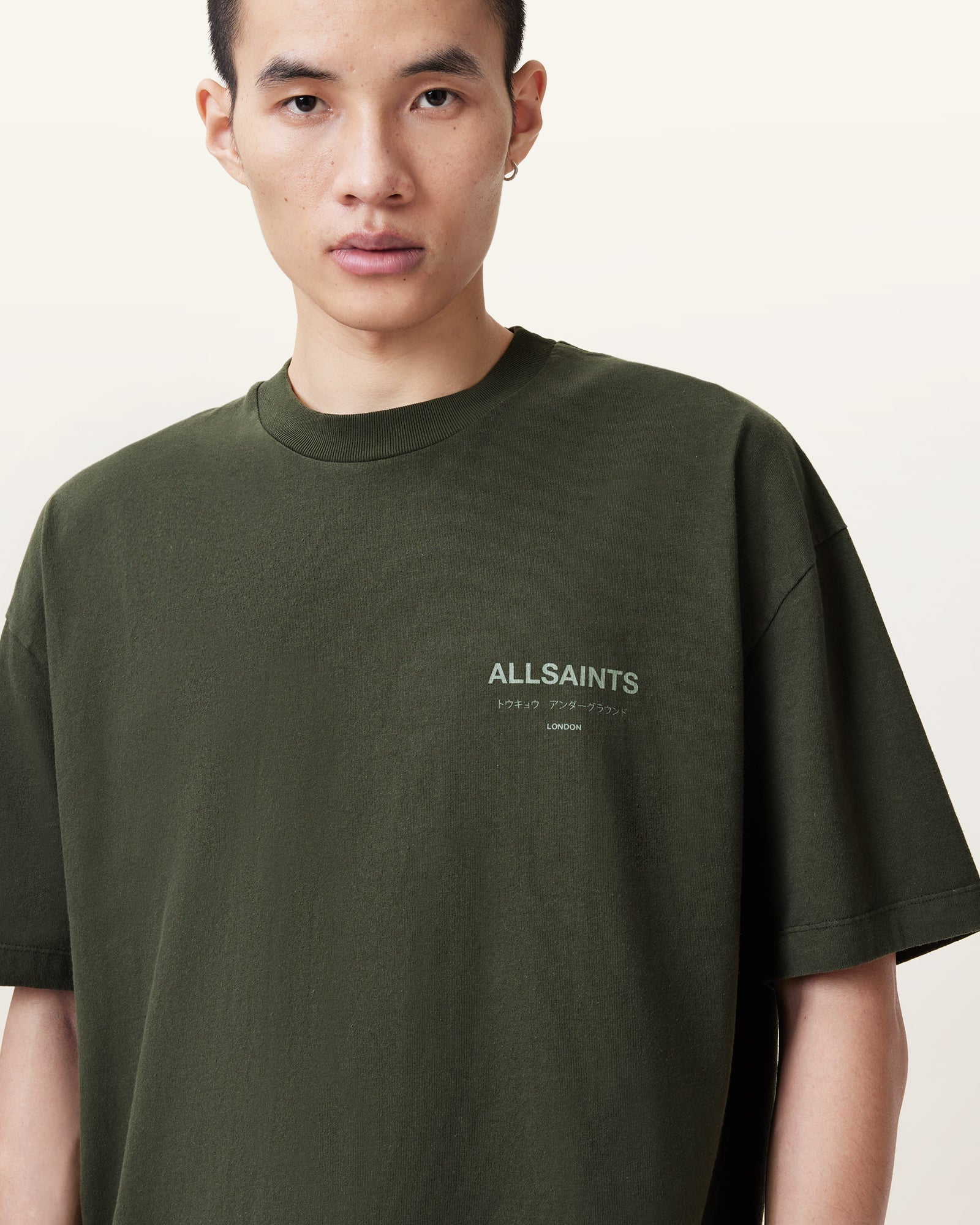 KOMBU GREEN Color Underground SS Crew from AllSaints