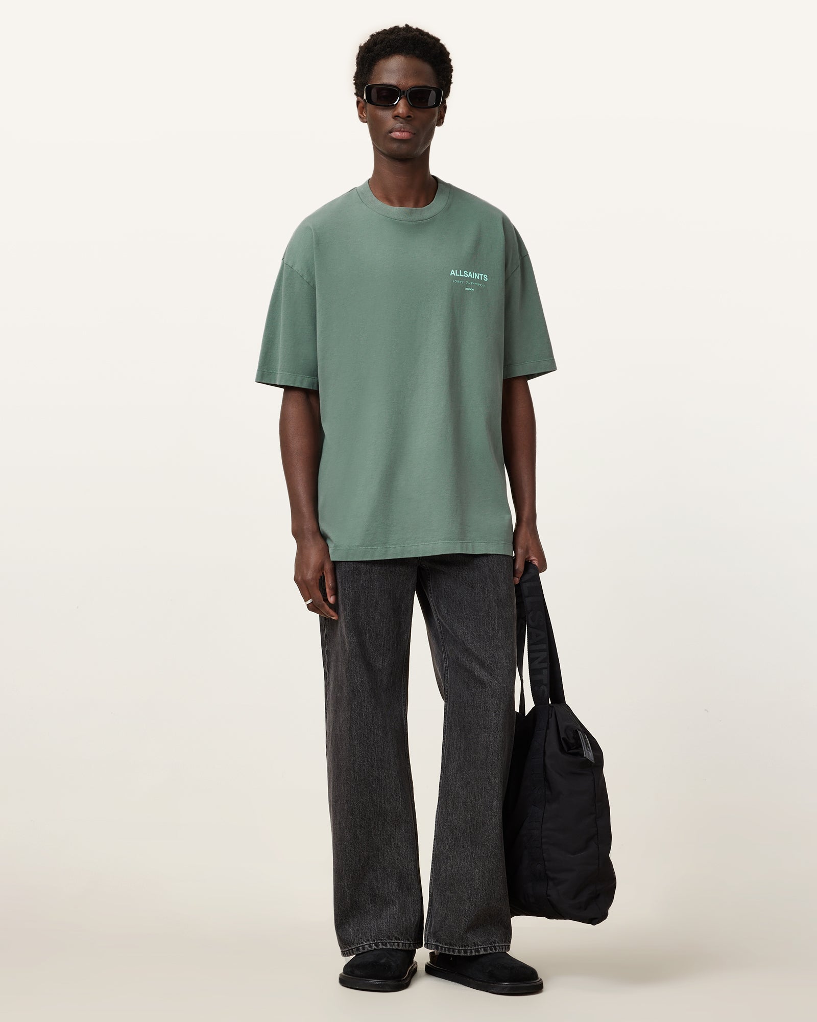 SMOKEY GREEN Color Underground SS Crew from AllSaints