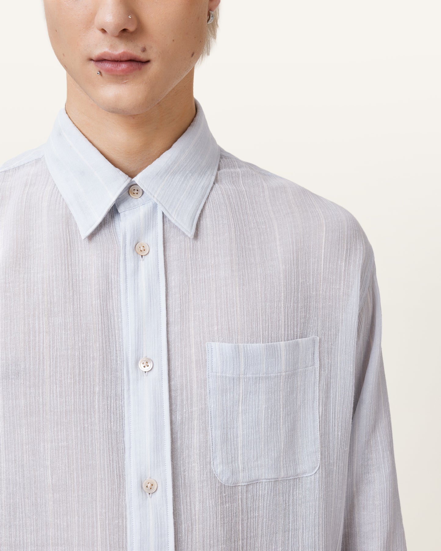 WILLOW BLUE Color Holme LS Shirt from AllSaints