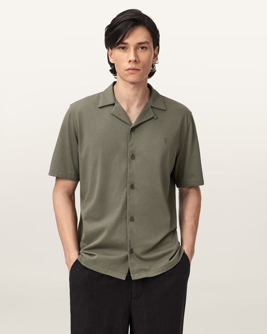 DUSTY OLIVE GREEN Color Hudson SS Shirt from AllSaints