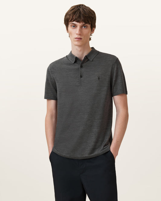 MONUMENT GREY Color Mode Merino SS Polo from AllSaints