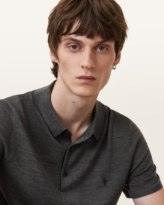 MONUMENT GREY Color Mode Merino SS Polo from AllSaints