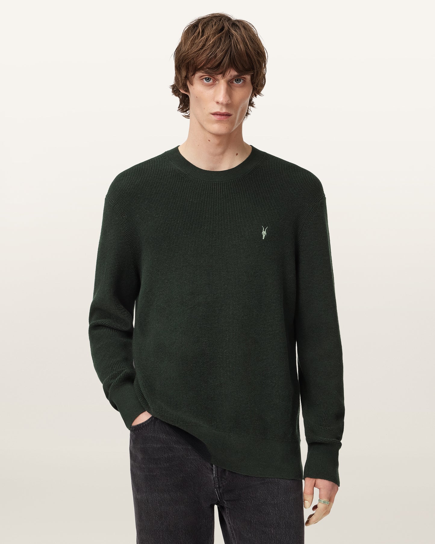Racing Green Color Aspen Crew Jumper from AllSaints