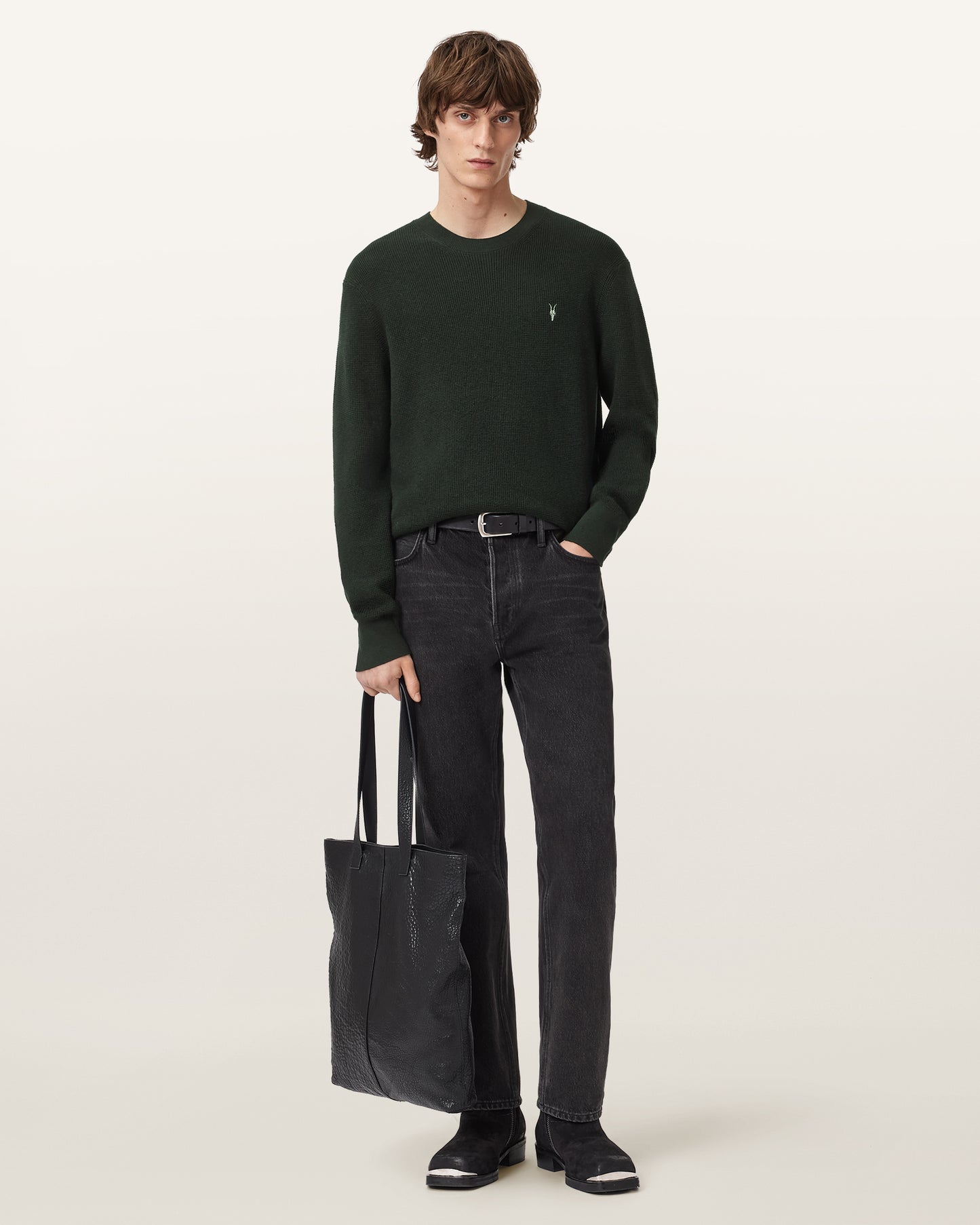 Racing Green Color Aspen Crew Jumper from AllSaints