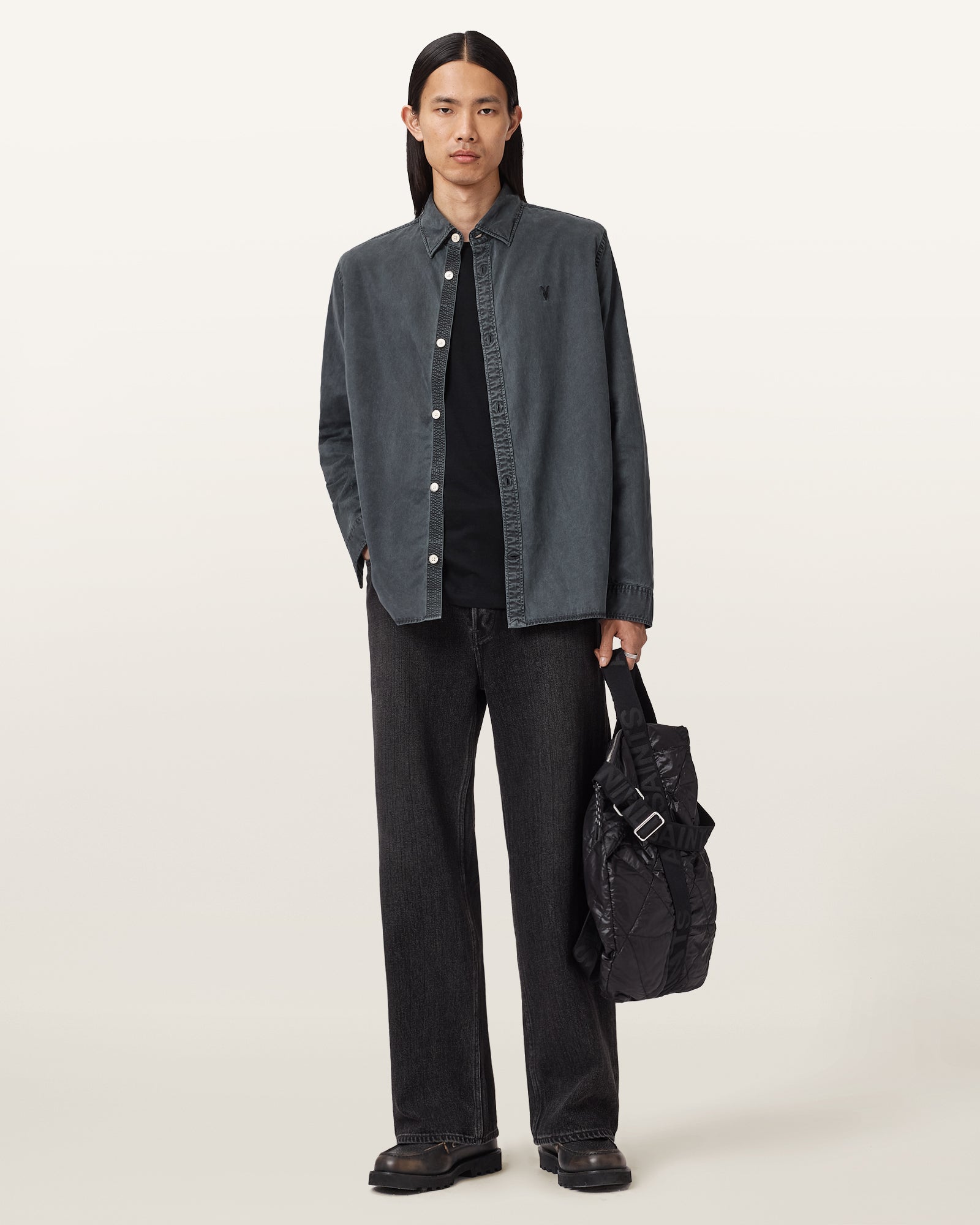 BLAINN BLACK Color Bodhi LS Overshirt from AllSaints