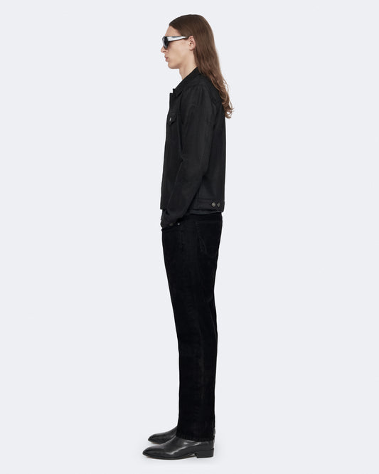 BLACK WAXED Color Fitted Trucker Jacket from AllSaints