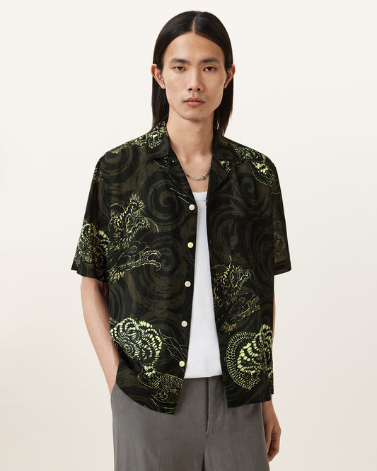 KELP GREEN Color Sidewinder SS Shirt from AllSaints