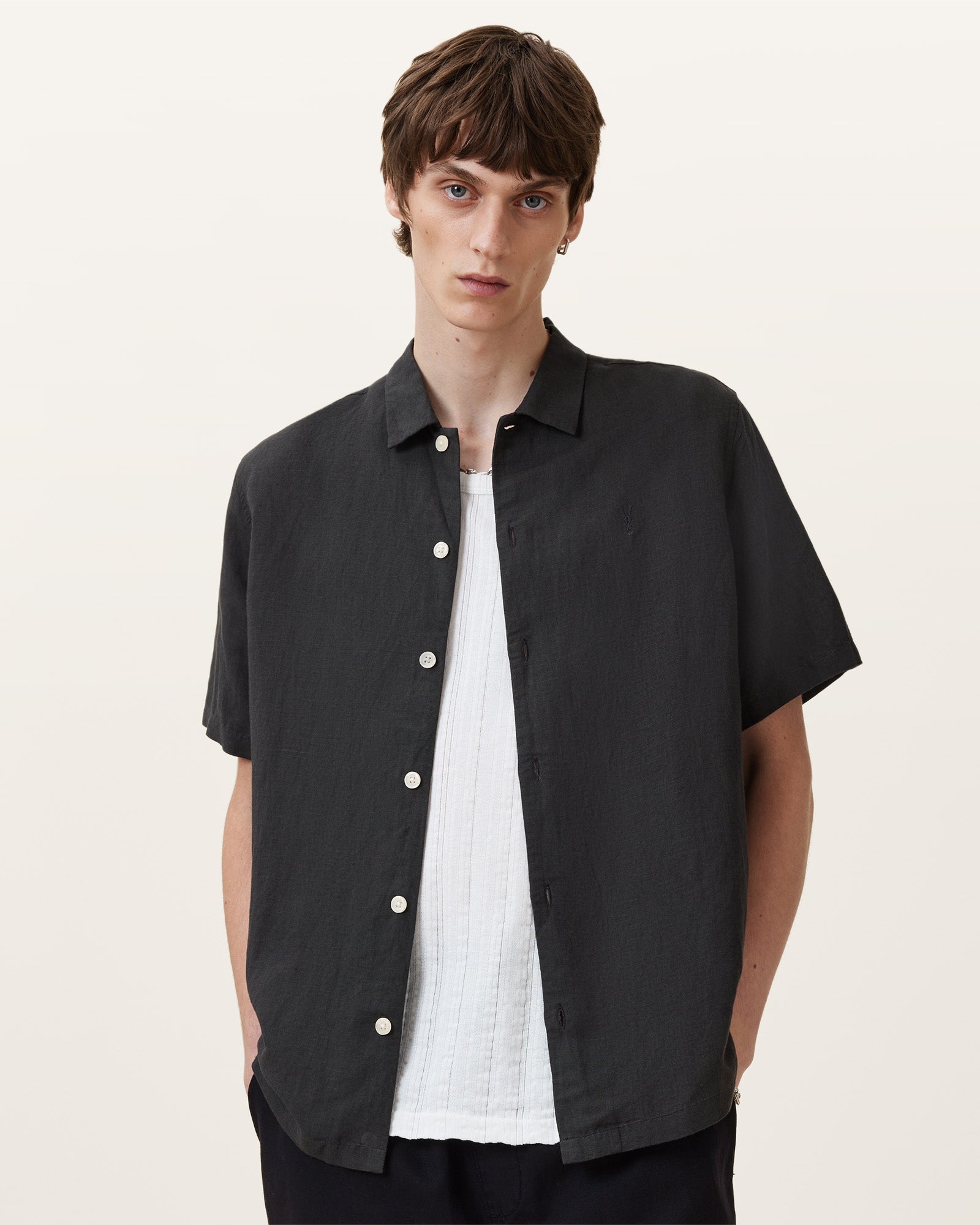 Dark Charcoal Color Bandol SS Shirt from AllSaints
