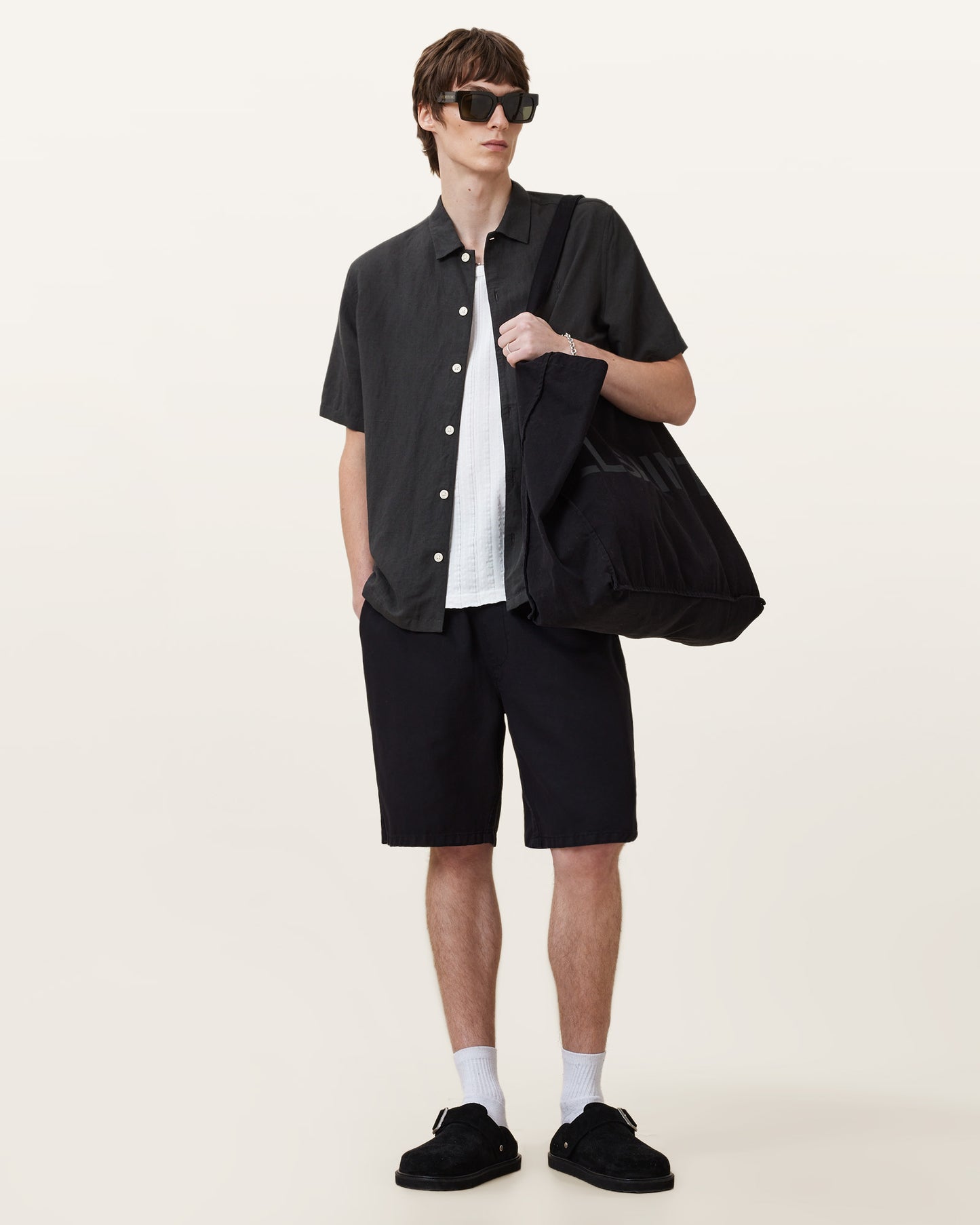 Dark Charcoal Color Bandol SS Shirt from AllSaints