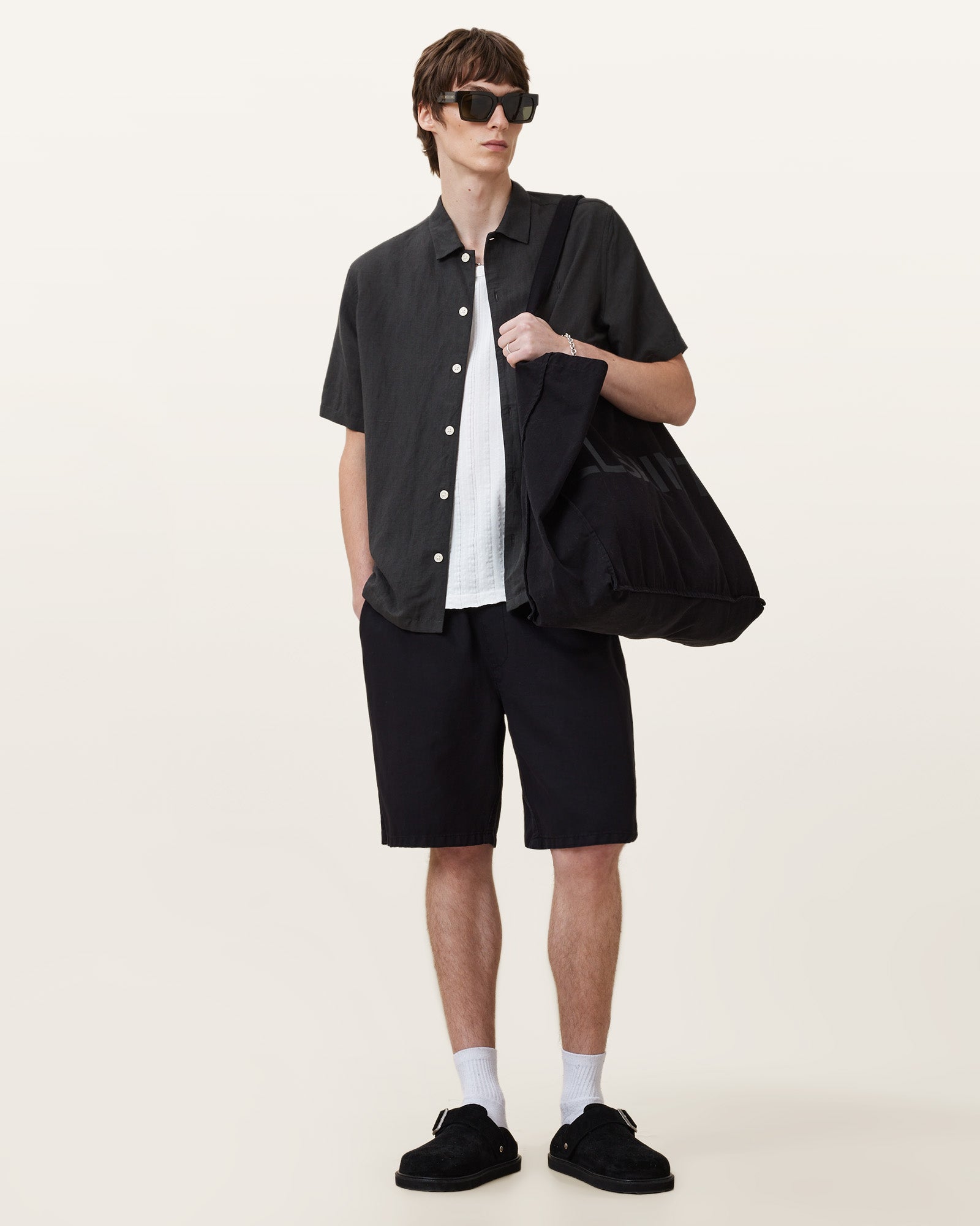 Dark Charcoal Color Bandol SS Shirt from AllSaints