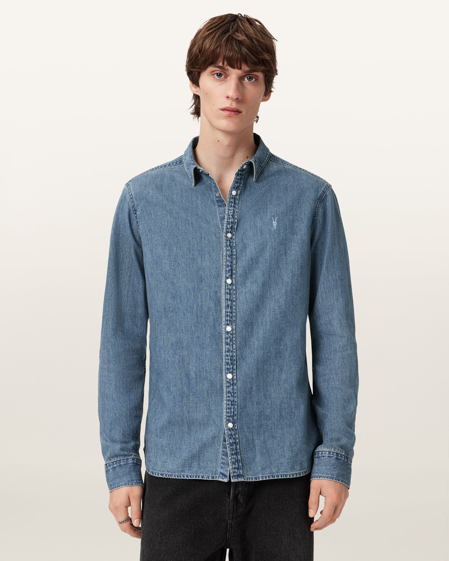 Light Indigo Color Gleason LS Shirt from AllSaints