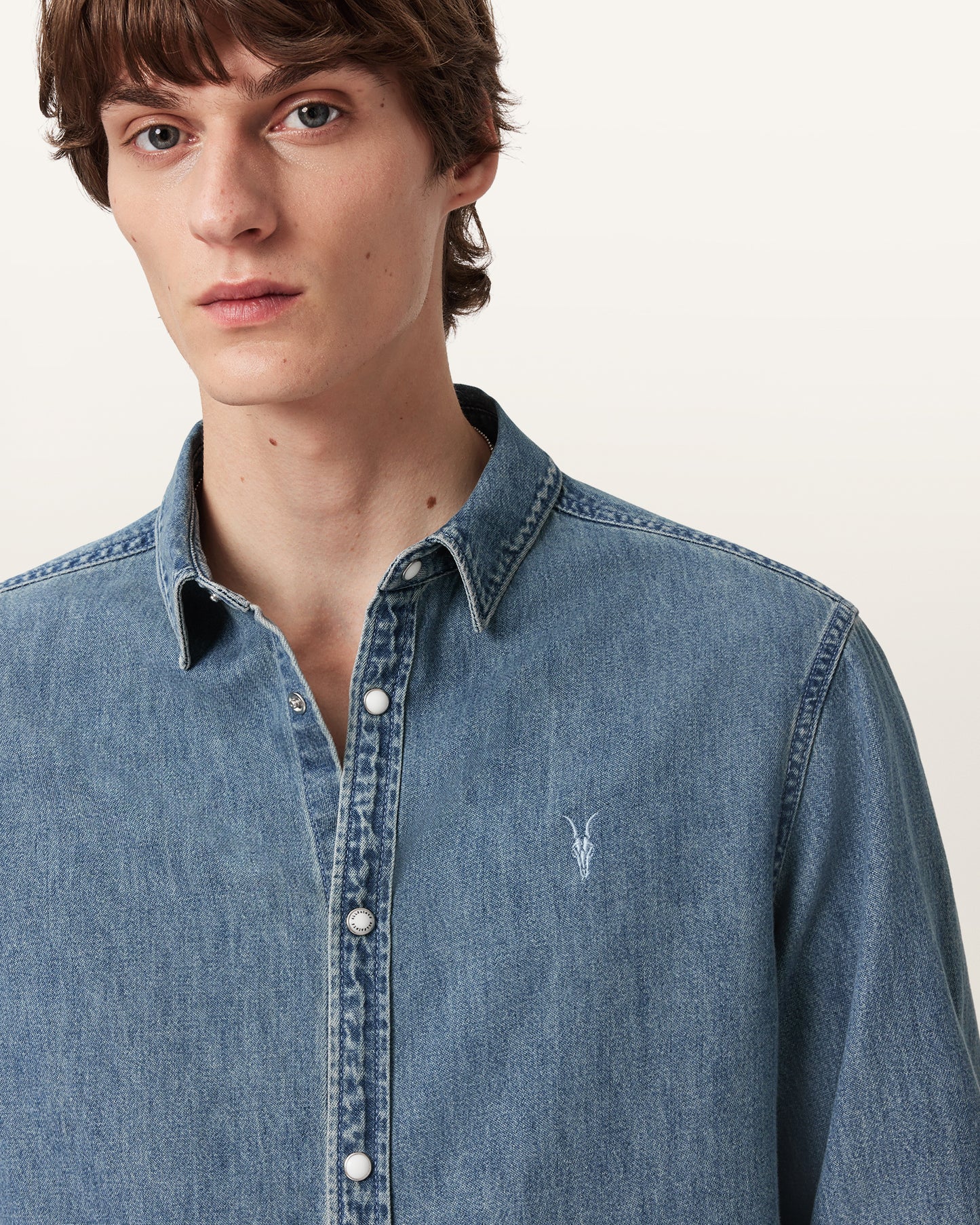 Light Indigo Color Gleason LS Shirt from AllSaints