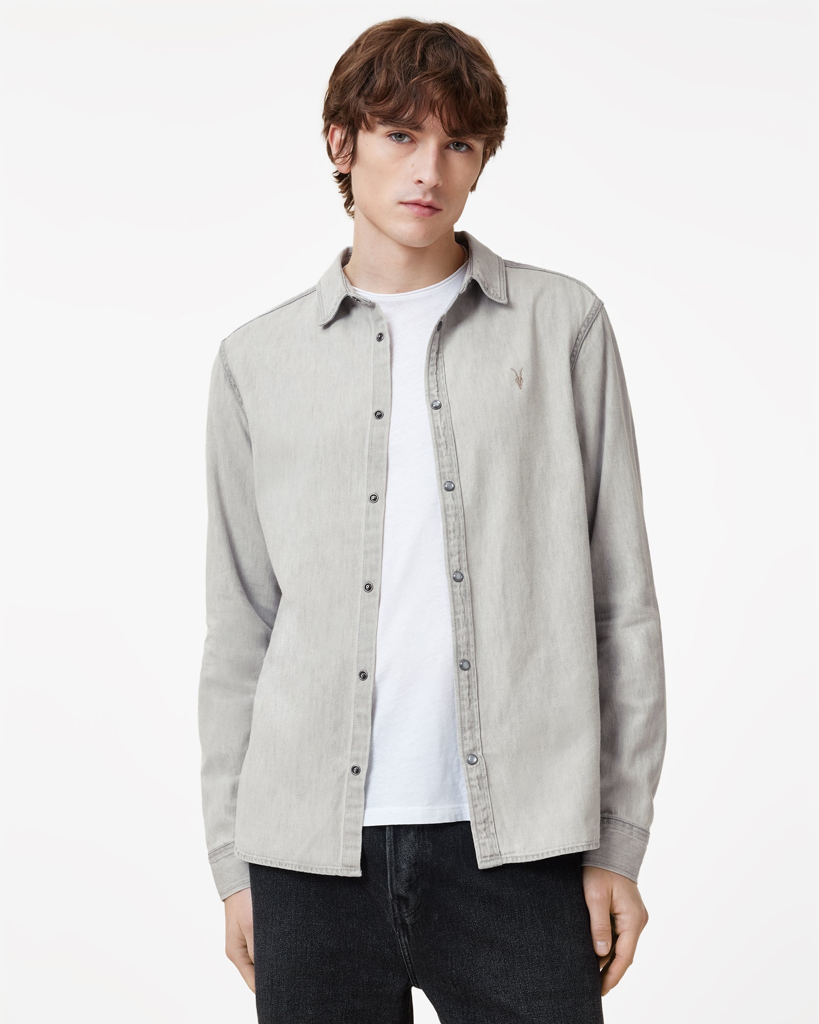 Grey Color Gleason LS Shirt from AllSaints