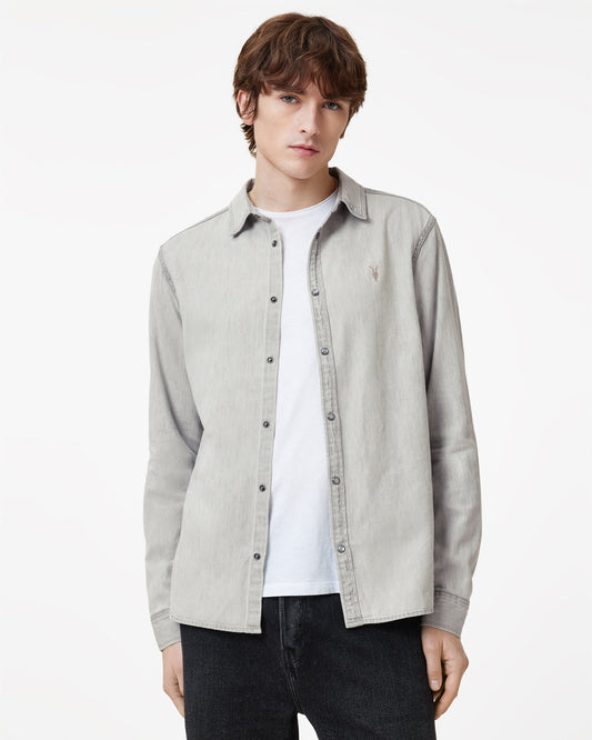 Grey Color Gleason LS Shirt from AllSaints