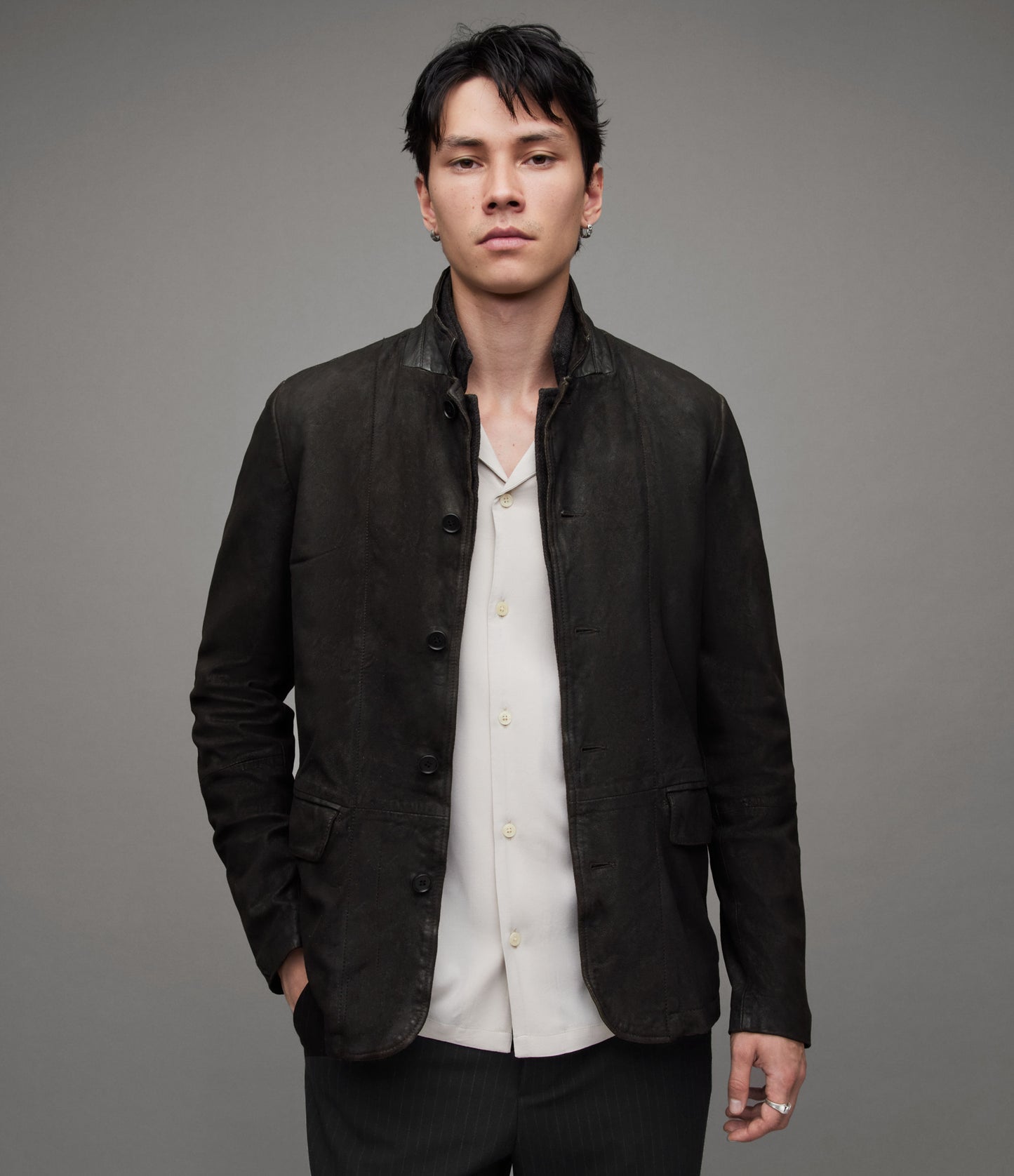 Survey Waxed Suede Double Layer Blazer