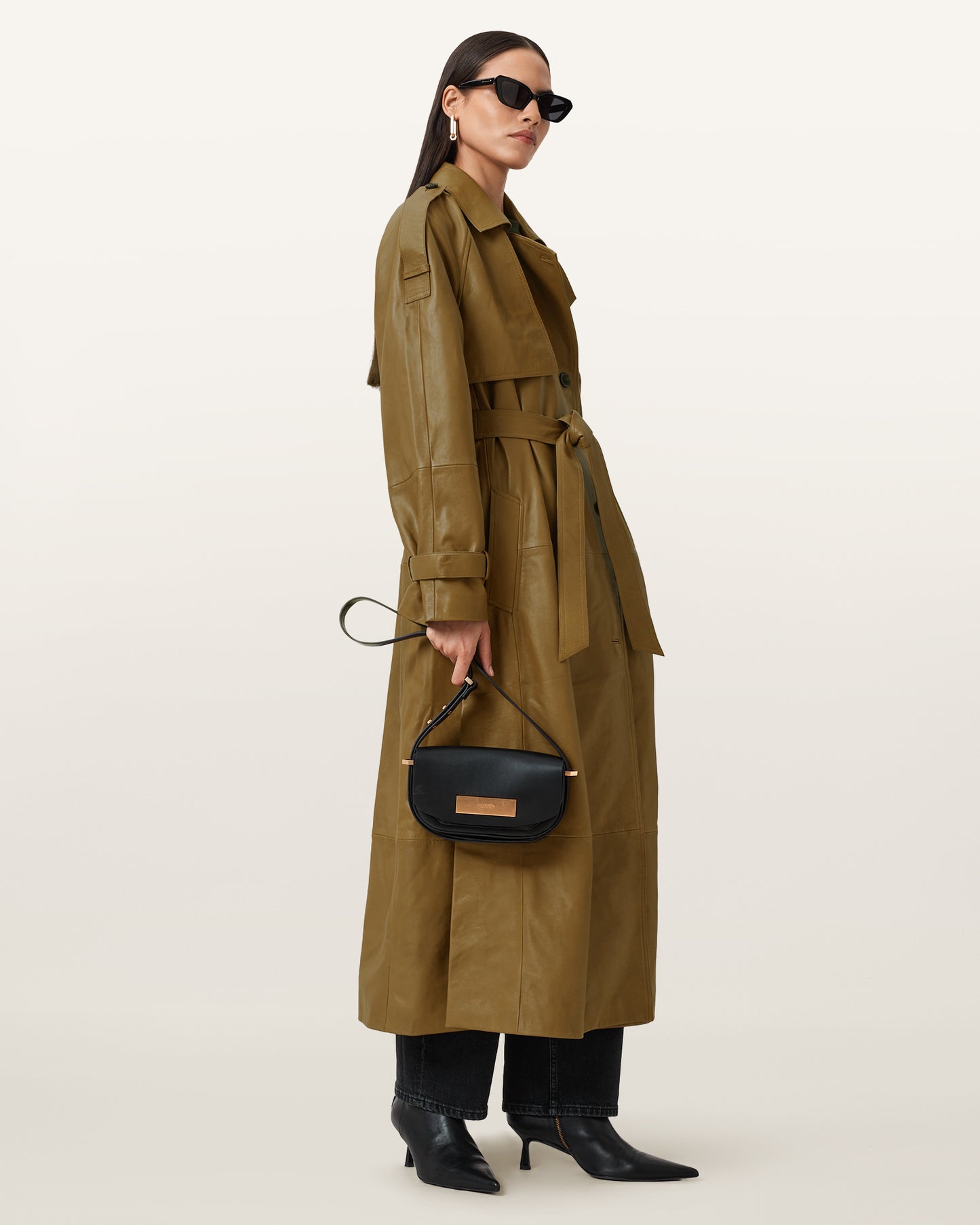 FANGO GREEN Color Reed Mac Leather Jacket from AllSaints