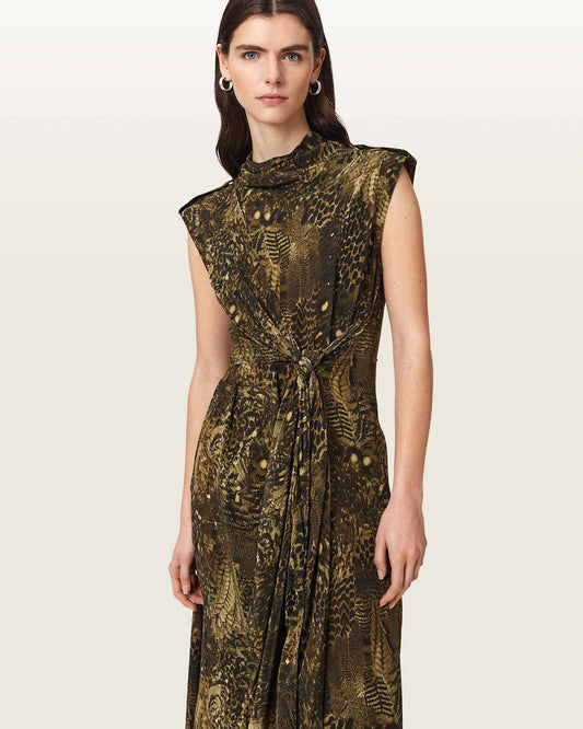 BLIXA KHAKI GREEN Color Persia Dress from AllSaints