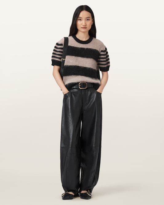 BLACK/BEIGE Color Clem Tee from AllSaints