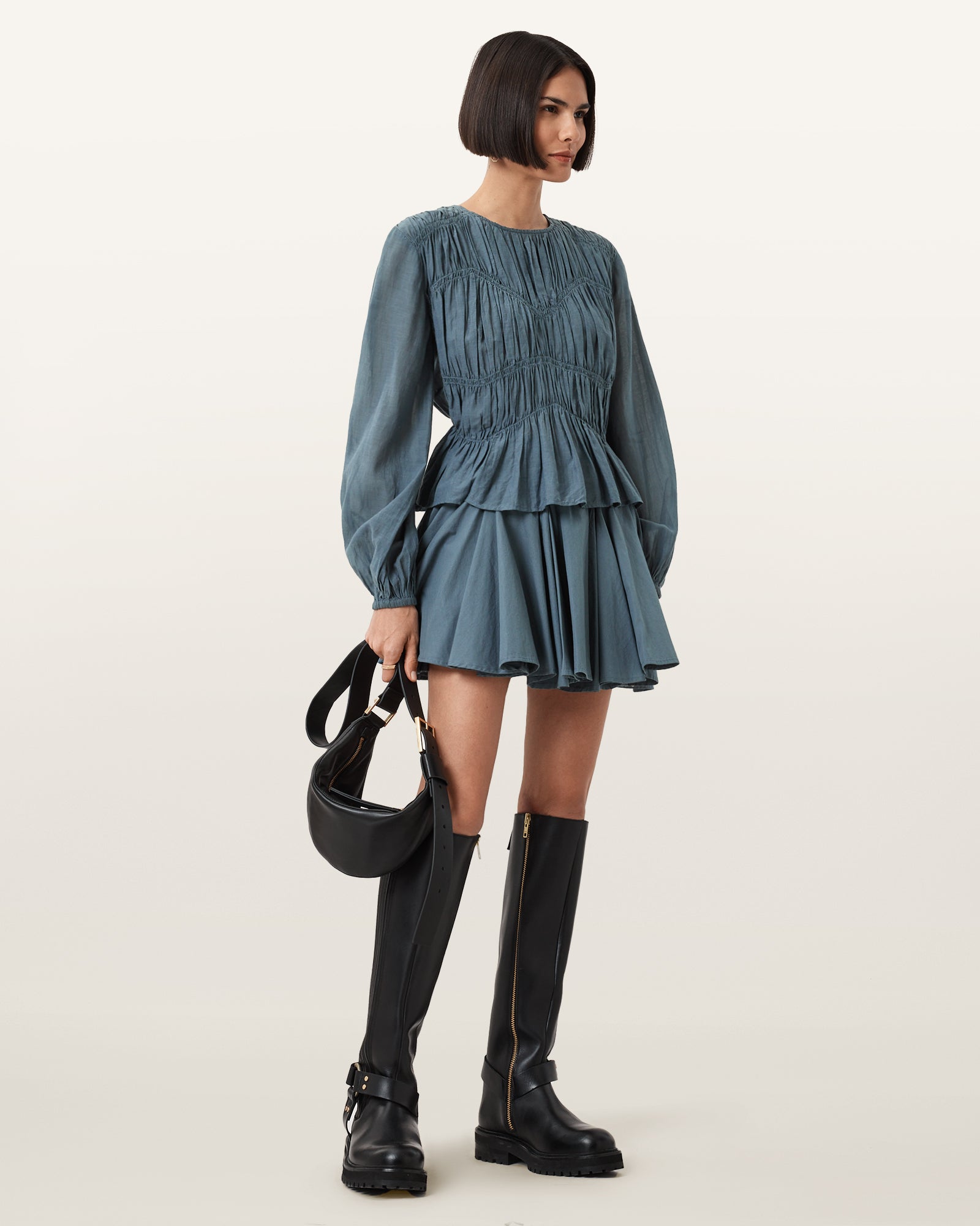 DARK SLATE BLUE Color Tulip Skirt from AllSaints