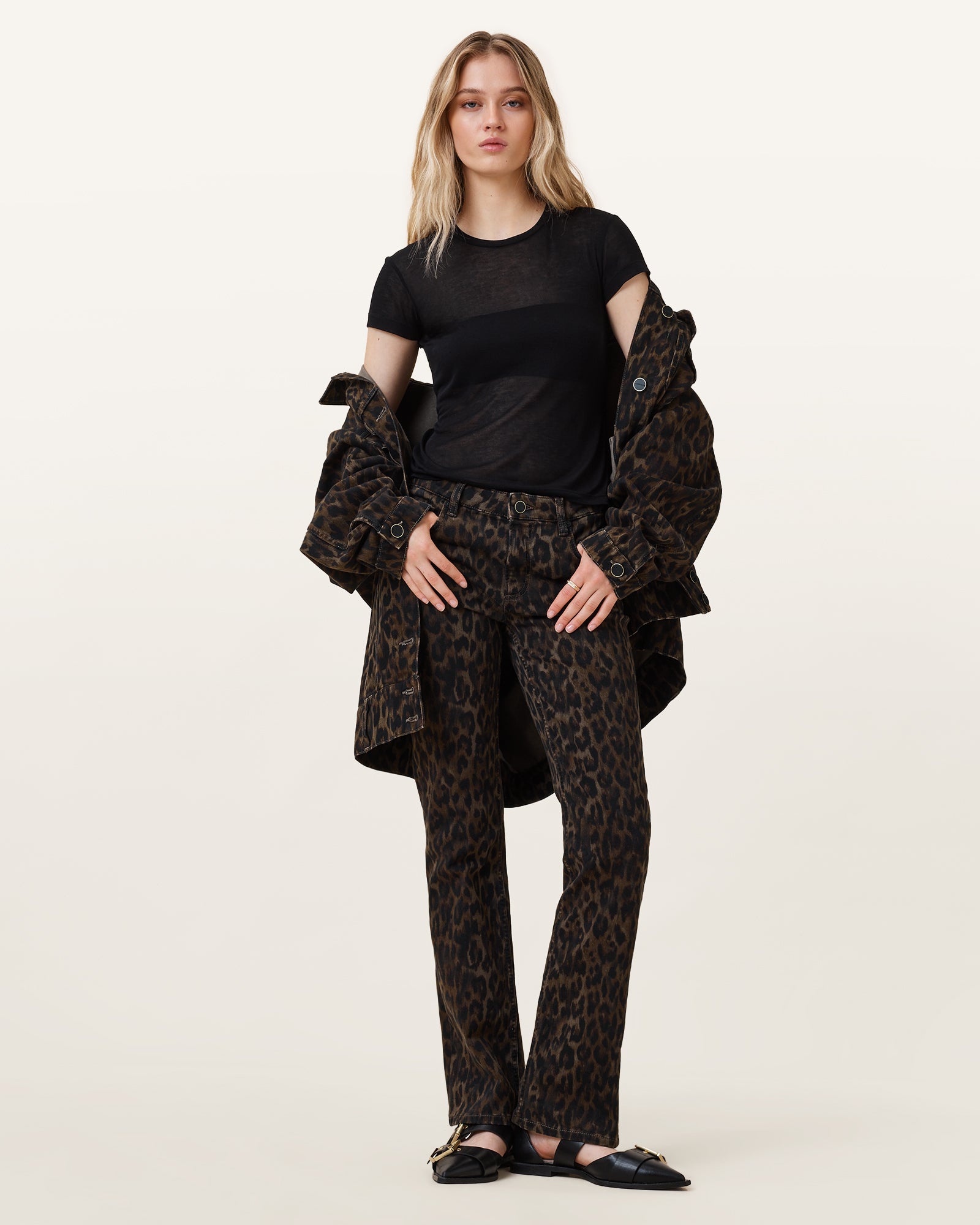 LEPPO BROWN Color Haldan Slim Bootcut Jean from AllSaints