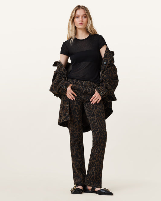 LEPPO BROWN Color Haldan Slim Bootcut Jean from AllSaints