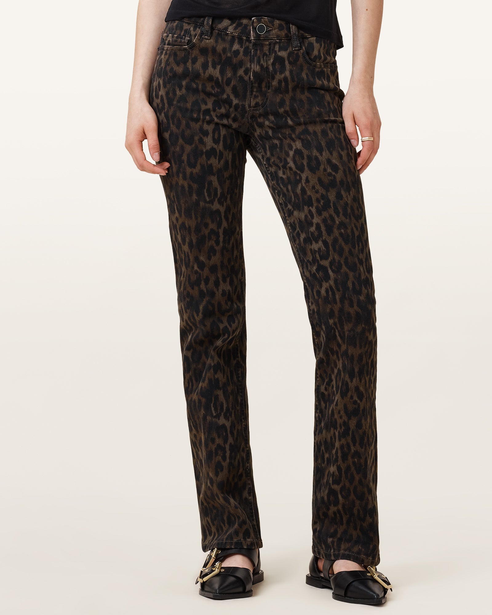 LEPPO BROWN Color Haldan Slim Bootcut Jean from AllSaints