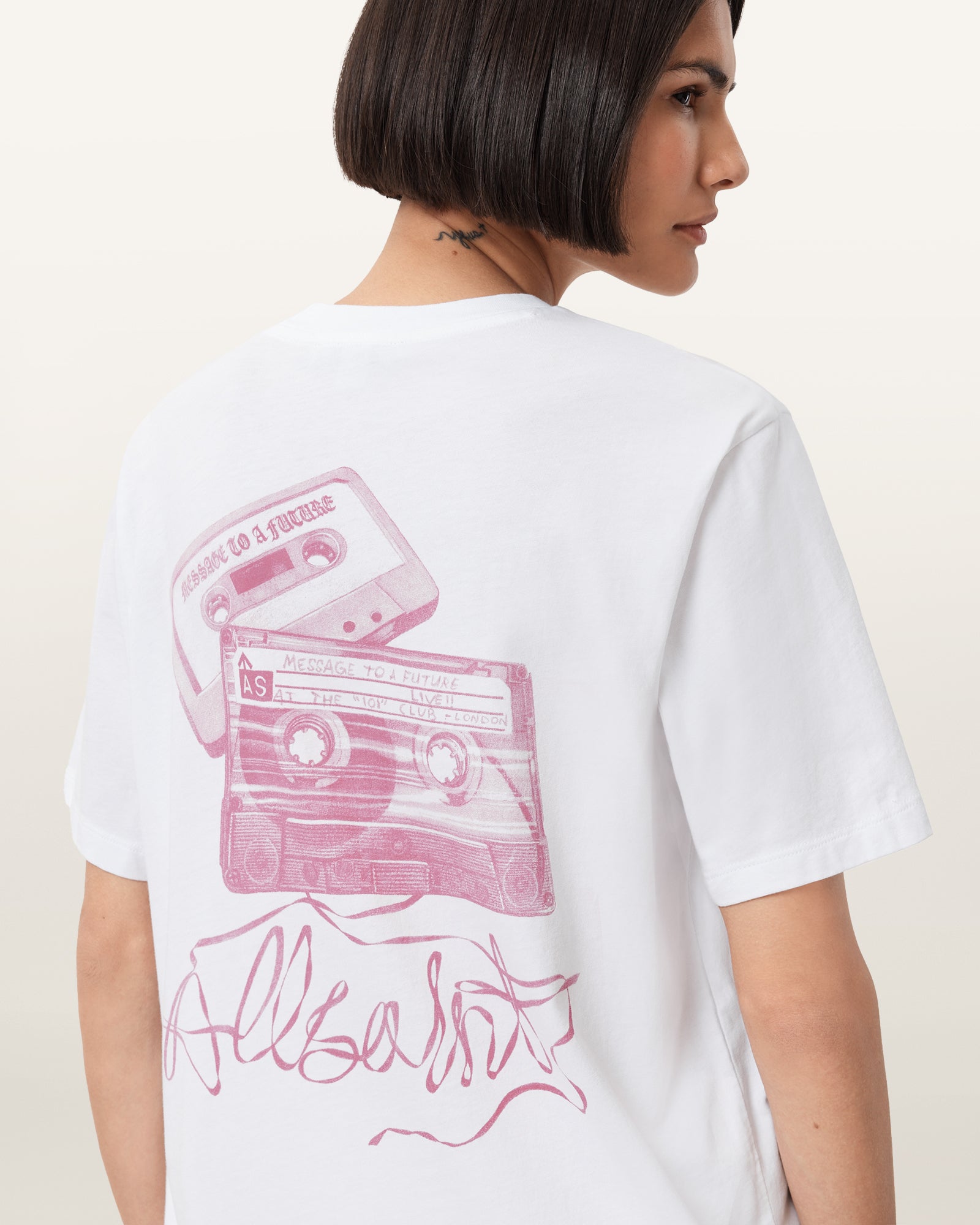 Optic White Color Reel BF Tee from AllSaints