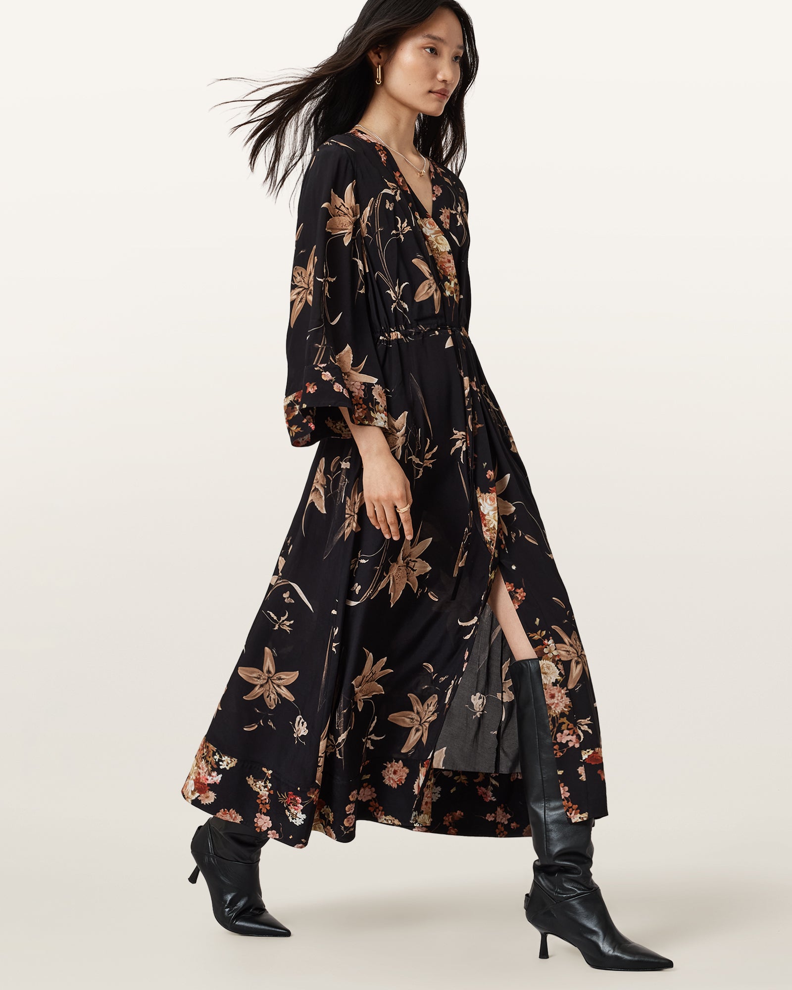 PETRA SEPIA BROWN Color Diana Dress from AllSaints