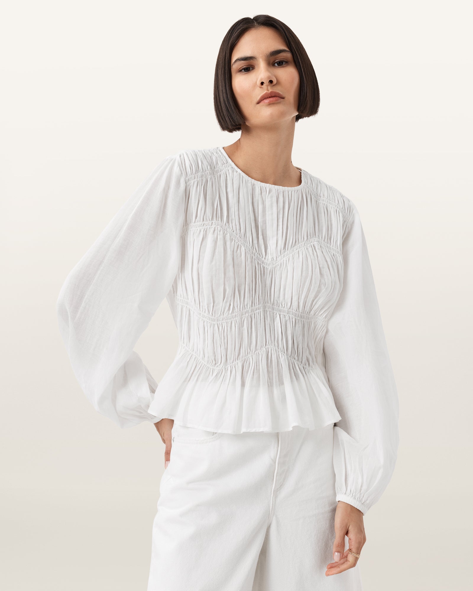 ANTIQUE WHITE Color Melani Top from AllSaints