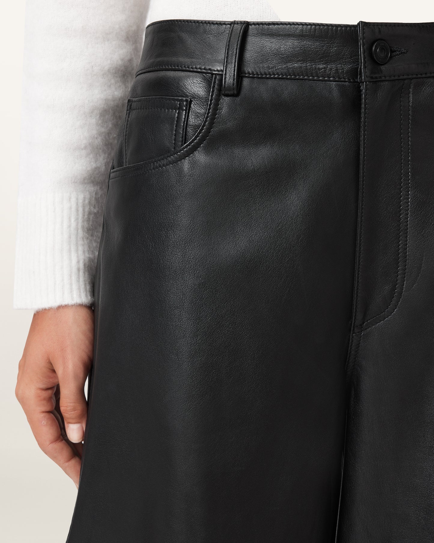 Black Color Jett Leather Trouser from AllSaints