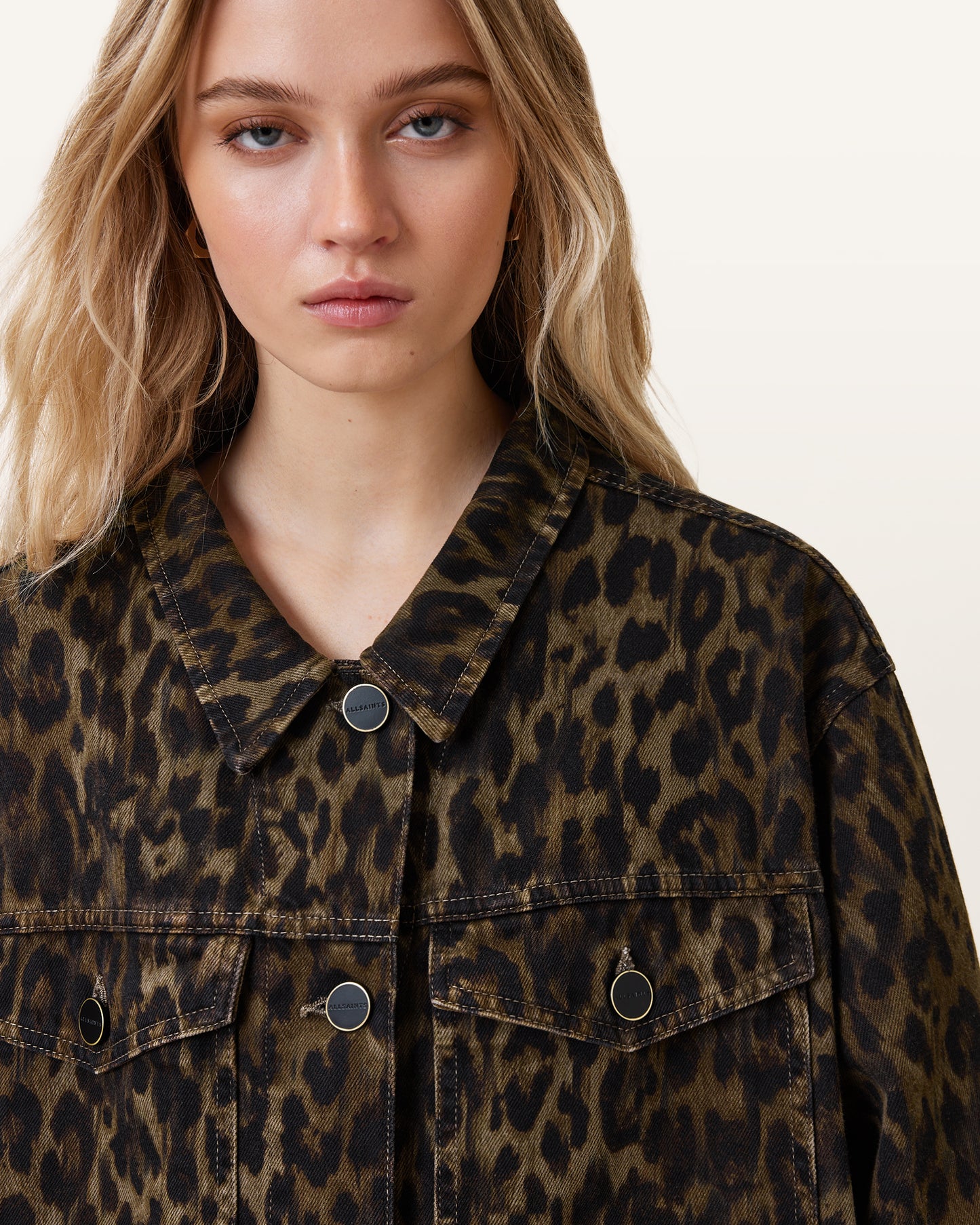 LEPPO BROWN Color Willow Denim Jacket from AllSaints